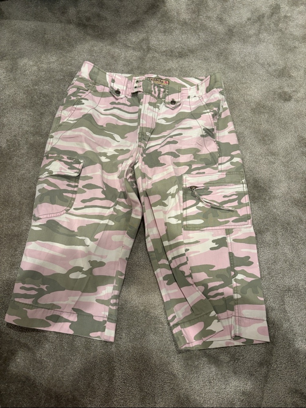 Pink & Olive Camo Cargo Shorts